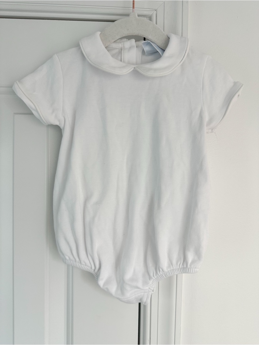 Little English White Peter Pan Collar Bubble 12m